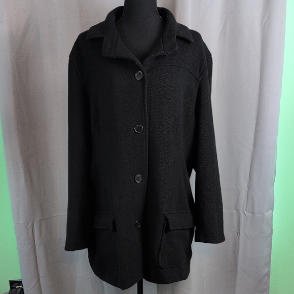 GAP Elegant Black Pea Coat for Women - Picture 1 of 8